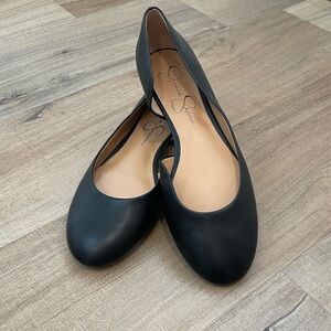 Jessica Simpson Gabrina Ballet Flats Black Faux Leather Size US 9M